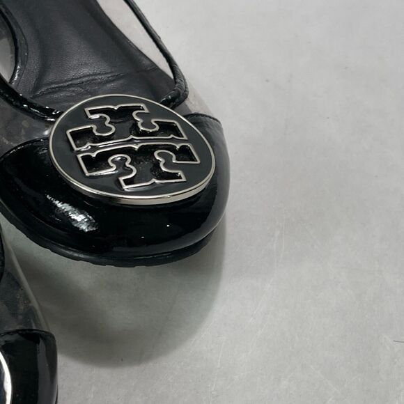 Tory Burch Ballet 6 1/2 M Flat Black & Clear PVC Vintage NO SIZE VISIBLE READ - Picture 4 of 9